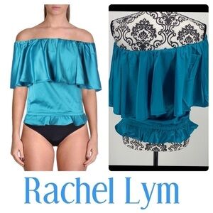 Rachel Lym Womens Off-The-Shoulder Swim Cover up